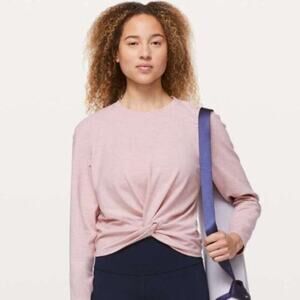 Lululemon Tuck & Gather Pullover Heathered Mod Faint Coral/Light Pink Size 10